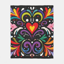 鮮やかカラフル抽象芸術フローラデザイン フリースブランケット