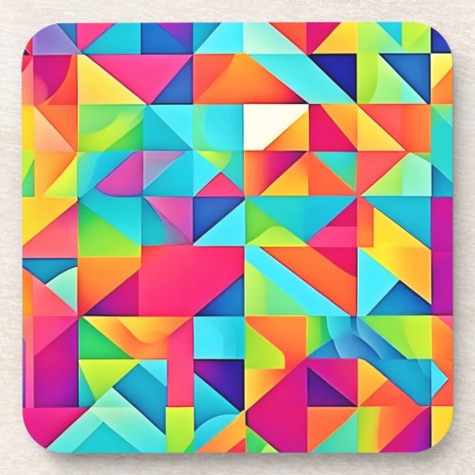 鮮やかカラフル抽象芸術 コースター (正面)