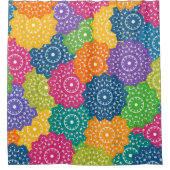 鮮やかカラフル抽象芸術 シャワーカーテン (正面)