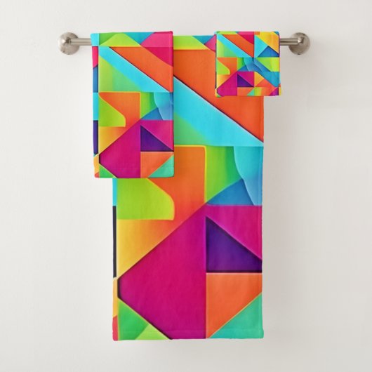 鮮やかカラフル抽象芸術 バスタオルセット (インサイチュ)