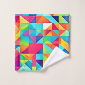 鮮やかカラフル抽象芸術 バスタオルセット (ウォッシュタオル)