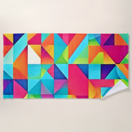 鮮やかカラフル抽象芸術 ビーチタオル