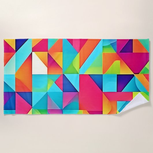 鮮やかカラフル抽象芸術 ビーチタオル (正面)