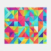 鮮やかカラフル抽象芸術 フリースブランケット (正面(横))