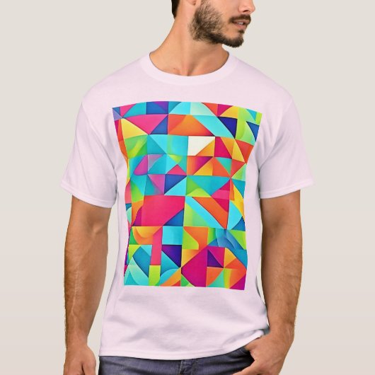 鮮やかカラフル抽象芸術 Tシャツ (正面)