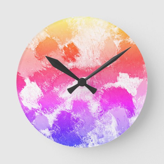 鮮やかカラフル数々の色の結び ラウンド壁時計 (正面)