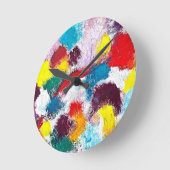 鮮やかカラフル数々の色の結び ラウンド壁時計 (傾斜)