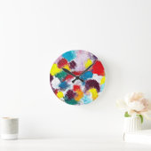 鮮やかカラフル数々の色の結び ラウンド壁時計 (ホーム)