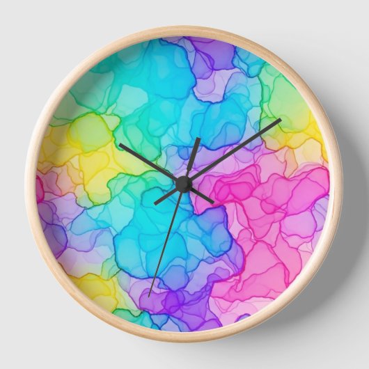 鮮やかカラフル時計芸術的モダン- Desi 壁時計 (正面)