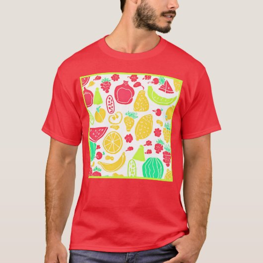 鮮やかカラフル果柄 Tシャツ (正面)
