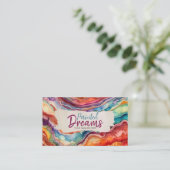 鮮やかカラフル水カラー抽象芸術 名刺 (スタンド正面)