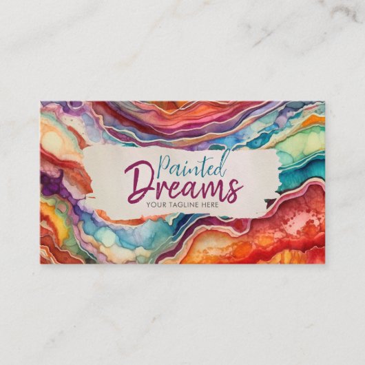 鮮やかカラフル水カラー抽象芸術 名刺 (正面)