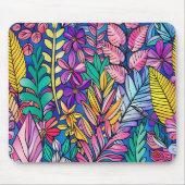 鮮やかカラフル自然パターン(の模様が)あるマウスパッド マウスパッド (正面)
