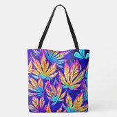 鮮やかカラフル葉Pattern トートバッグ (裏面)