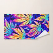 鮮やかカラフル葉Pattern バスタオルセット (ハンドタオル)