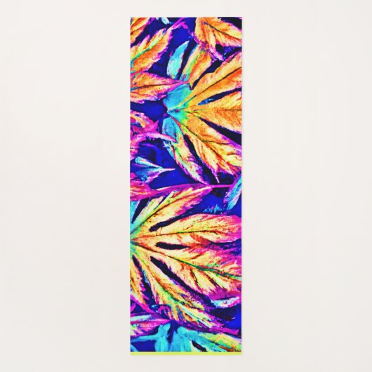 鮮やかカラフル葉Pattern ヨガマット (裏面)