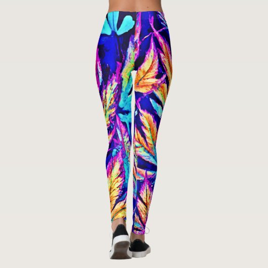 鮮やかカラフル葉Pattern レギンス (裏面)