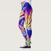 鮮やかカラフル葉Pattern レギンス (左)