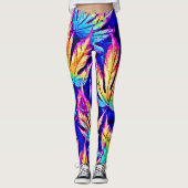 鮮やかカラフル葉Pattern レギンス (正面)