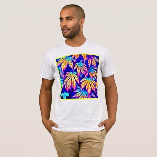 鮮やかカラフル葉Pattern Tシャツ (正面フル)