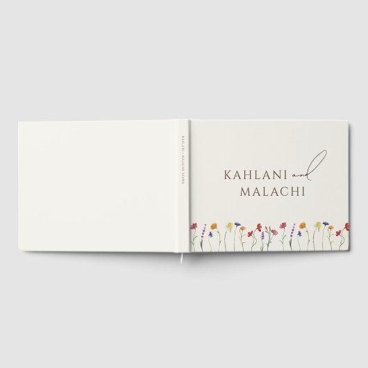 鮮やかカラフル野モダン花結婚病 ゲストブック (全面)