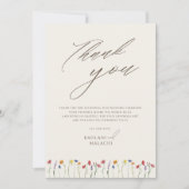 鮮やかカラフル野モダン花結婚病 サンキューカード (正面)