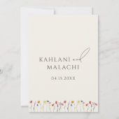 鮮やかカラフル野モダン花結婚病 サンキューカード (裏面)