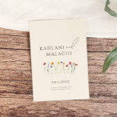 鮮やかカラフル野モダン花結婚病 出欠カード