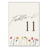 鮮やかカラフル野花開花結婚ズ テーブルナンバー (正面)