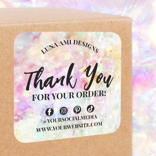 鮮やかカラフルRainbow紙吹雪感謝してい Your Order スクエアシール