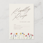 鮮やかカラフルWildflowerモダン Wedding RSVP エンクロージャーカード (正面)
