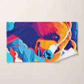 鮮やかクマの月光のシーン バスタオルセット (ハンドタオル)