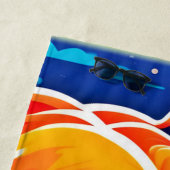 鮮やかクマの月光のシーン ビーチタオル (インサイチュ)