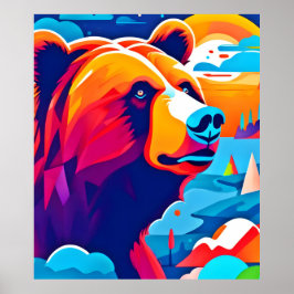 鮮やかクマの月光のシーン ポスター