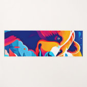 鮮やかクマの月光のシーン ヨガマット (正面(横))