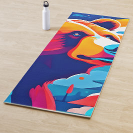 鮮やかクマの月光のシーン ヨガマット