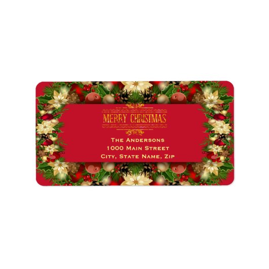 鮮やかクリスマスフローラ住所 シール (正面)
