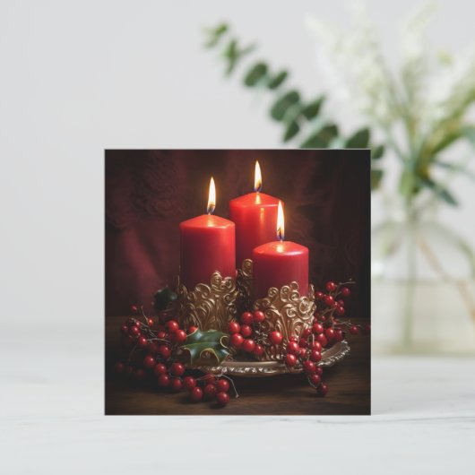 鮮やかクリスマス・キャンドルホリデー・グリーティングカード シーズンカード (スタンド正面)