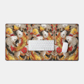 鮮やかコイ調和-コイ日本のフィッシュシームレス デスクマット (キーボード&マウス)