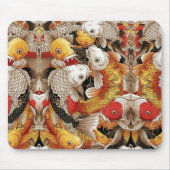 鮮やかコイ調和-コイ日本のフィッシュシームレス マウスパッド (正面)