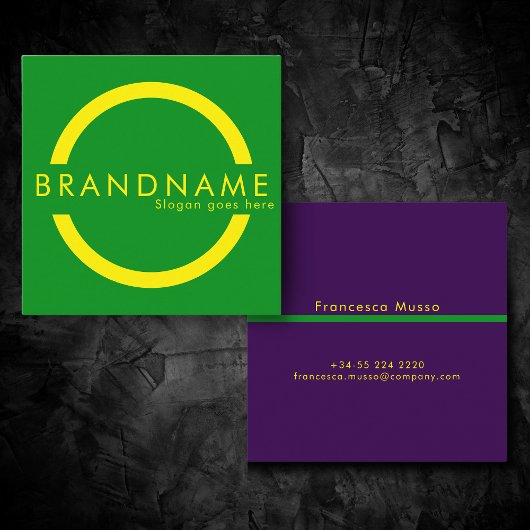 鮮やかコントラスト色、はっきりしたaモダン スクエア名刺