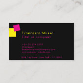 鮮やかコントラスト色、ロゴ、QRコードモダン 名刺 (裏面)