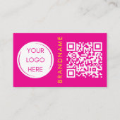 鮮やかコントラスト色、ロゴ、QRコードモダン 名刺 (正面)