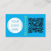 鮮やかコントラスト色、ロゴ、QRコードモダン 名刺 (正面)