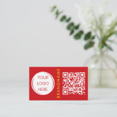 鮮やかコントラスト色、ロゴ、QRコードモダン 名刺 (スタンド正面)