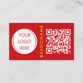 鮮やかコントラスト色、ロゴ、QRコードモダン 名刺 (正面)