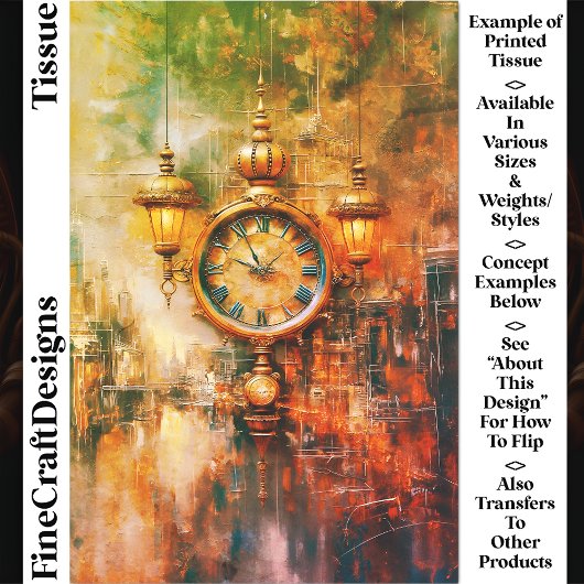 鮮やかゴールデンクロック&ランタンCS4デコページ 薄葉紙