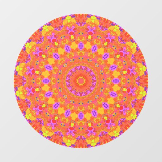 鮮やかサイケデリックカラフル抽象芸術万華鏡のように千変万化するパターン ウィンドウサイン (シート)