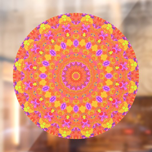 鮮やかサイケデリックカラフル抽象芸術万華鏡のように千変万化するパターン ウィンドウサイン (シート2)