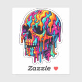 鮮やかサイケデリックスカル シール (シート)